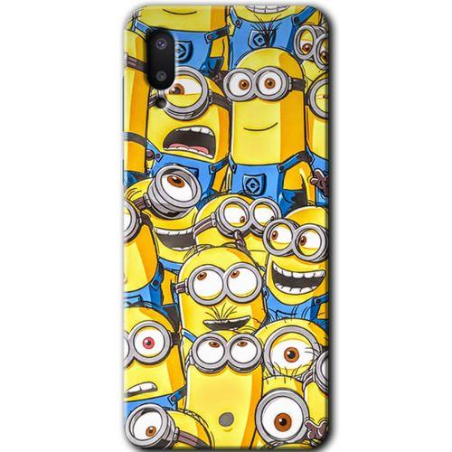 MRCİLETİSİM Samsung Galaxy A02 Kılıf Baskılı Kapak - Minion Ordusu +Tam Kaplayan Mat Seramik