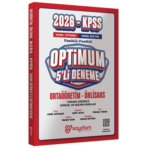 2026 KPSS Lise Ortaöğretim Ön Lisans Optimum 5 Deneme Fasikül Çözümlü Saydam Yayınları