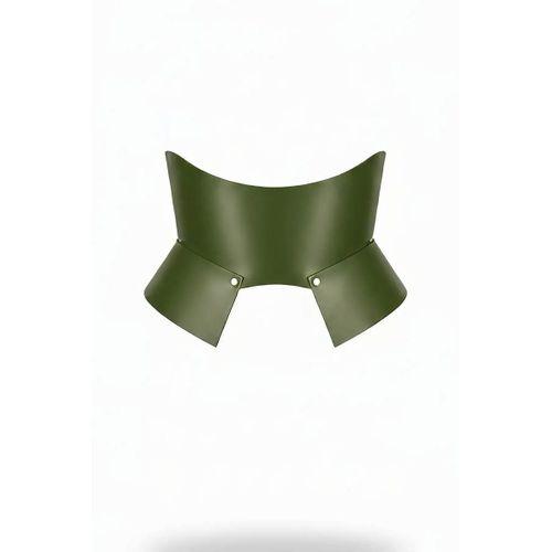 Haki Deri Geniş Kadın Kemeri, Korse Deri Kemer - APFT611