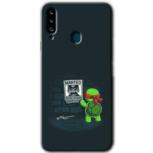 Samsung Galaxy A20s Kılıf Baskılı Kapak - Kaplumbağa Avcısı + 5D Tam Kaplayan Cam