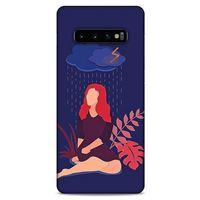 Samsung Galaxy S10 Plus Kılıf Depresyon (4) Koruma Kılıfı Açık Kahverengi