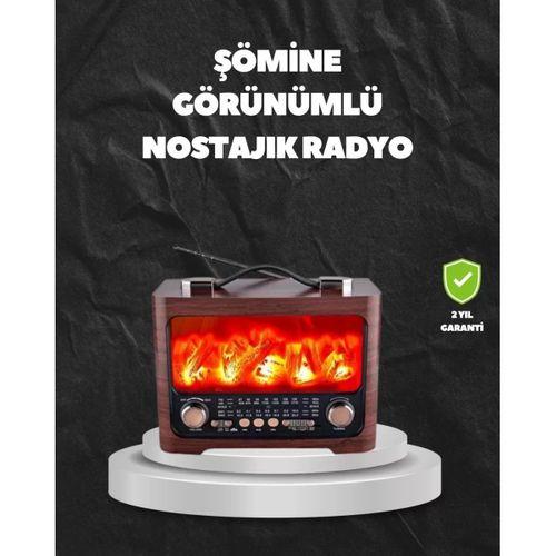 Solar Şarjlı Şömine Işıklı Bluetooth Hoparlör – Radyo, Usb, Tf Kart Destekli