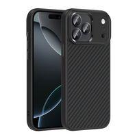 Apple iPhone 17 Pro Max Kılıf M-Safe Şarj Özellikli Karbon Fiber Görünümlü Zore Truva Silikon Kapak