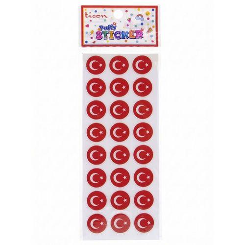 Ticon Yuvarlak Bayrak Sticker - 6 adet