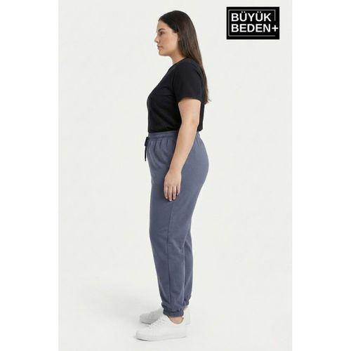 Kadın Büyük Beden Paça Lastikli İki İplik Rahat Kalıp ince Eşofman Altı SPR26BEAK951