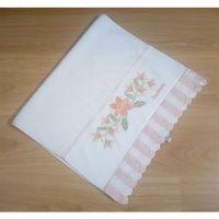 El Ve Yüz Havlusu,Nakışlı Beyaz Çiçekli 50X88Cm