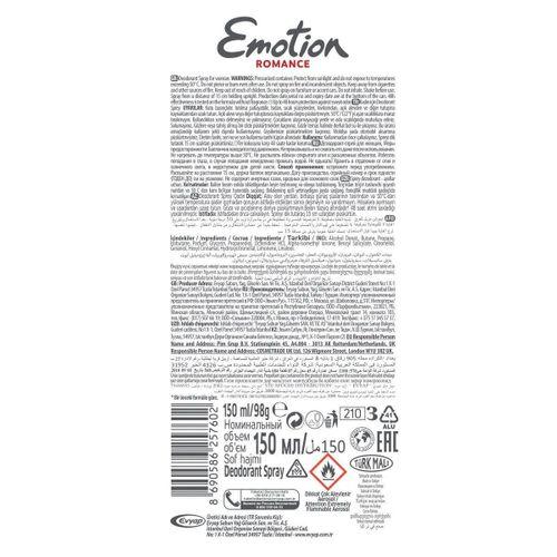 3 Adet Emotion Romance Kadın Vegan Deodorant 150 Ml Hızlı Kurur, Leke Bırakmaz