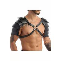 İki Omuz Kanat Detaylı Şık Erkek Harness Kostüm, Gladyatör Erkek Kostüm - Brfm161