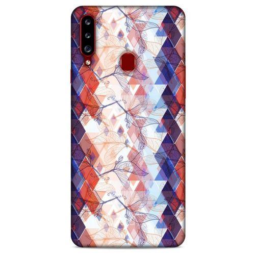 Samsung Galaxy A20s Kılıf Pastel Renkler (3) Kapak Kırmızı Lacivert