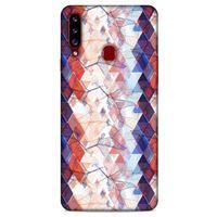 Samsung Galaxy A20s Kılıf Pastel Renkler (3) Kapak Kırmızı Lacivert