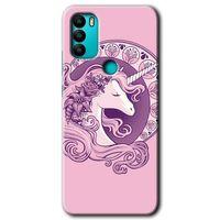 General Mobile GM 21 Plus Kılıf HD Desen Baskılı Arka Kapak - Unicorn-Pembe