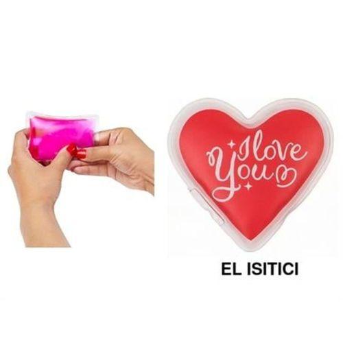 Kalpli Sevgi Mesajlı Cep Sobası,El Isıtıcı,Sıcak Su Torbası Pvc  9Cm