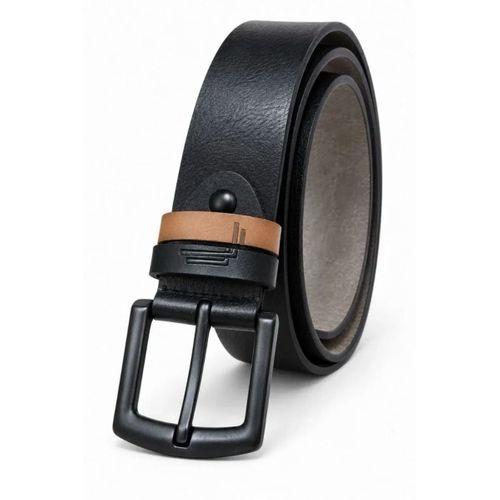 Erkek Siyah 4 Cm Çift Biritli Metal Tokalı Kot Ve Kumaş Pantolon Kemeri