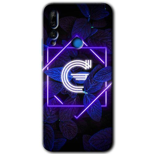 Potkal Hediye Fabrikası Huawei P Smart Z Kılıf HD Desen Baskılı Arka Kapak - Dark Neon Yaprak G Harfi