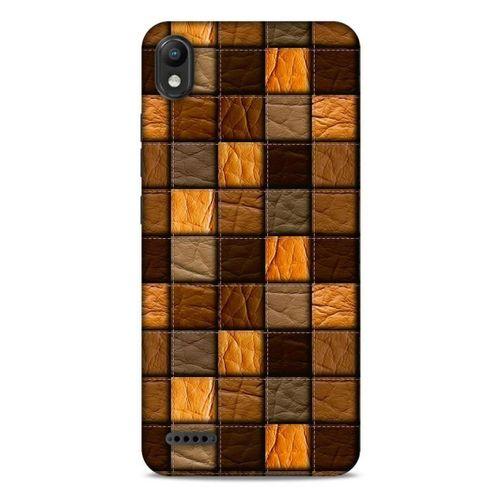 LG K20 2019 Kılıf Patchwork (32) Soft Silikon Kılıf Turuncu Kahve