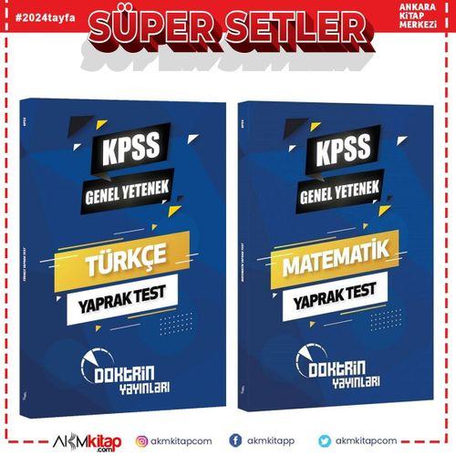 Doktrin KPSS Türkçe ve Matematik Yaprak Test Seti 2 Kitap
