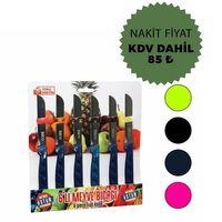 My01 Dişli Meyve Bıçak Takımı  6 Parça, Renkli