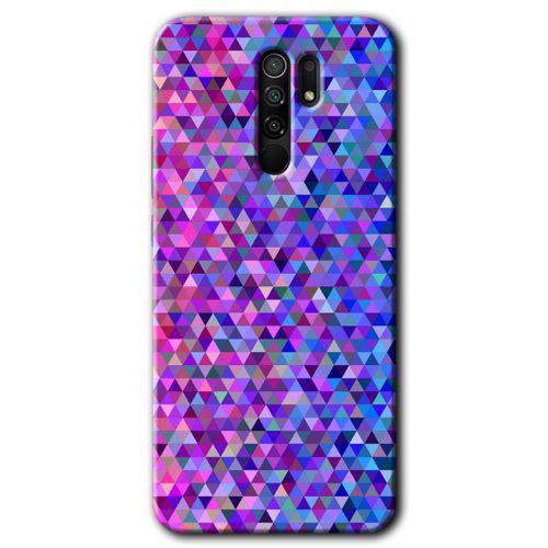 MRCİLETİSİM Xiaomi Redmi 9 Kılıf Baskılı Kapak - Pixel Mozaik + 5D Tam Kaplayan Cam