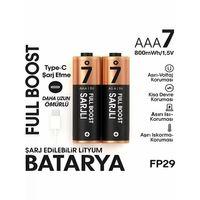 Type-c Şarjlı 800mwh 1.5v Şarj Edilebilir 2’li Aaa İnce Pil - Lityum Iyon Batarya