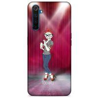 Oppo Realme 6 Kılıf FunnyMaX (50) Shockproof Kılıf Koyu Pembe Kedi