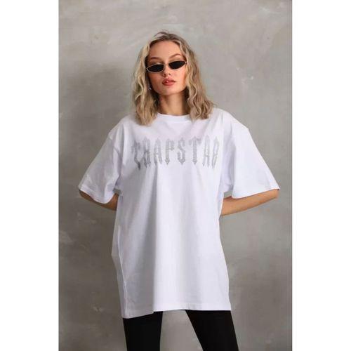 Pilelistore Unisex Taş Desenli Oversize T-Shirt - Beyaz
