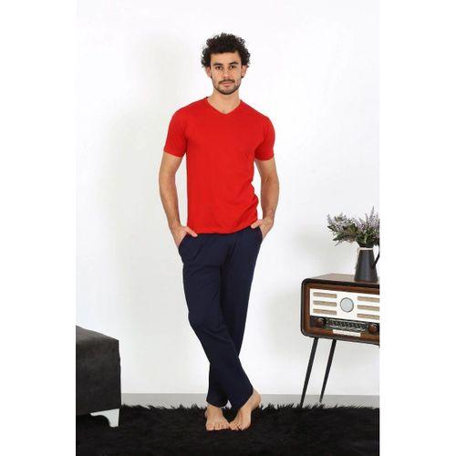 Erkek Penye Kırmızı 3'lü Pijama Takımı