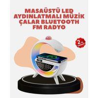 Bluetooth 5.0 Kablosuz Şarj Rampalı Fm Radyo Ve Rgb Işıklı Hoparlör