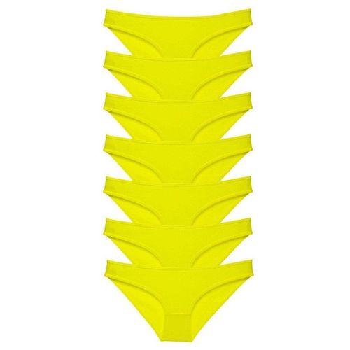 7 Adet Süper Eko Set Likralı Kadın Slip Külot Sarı
