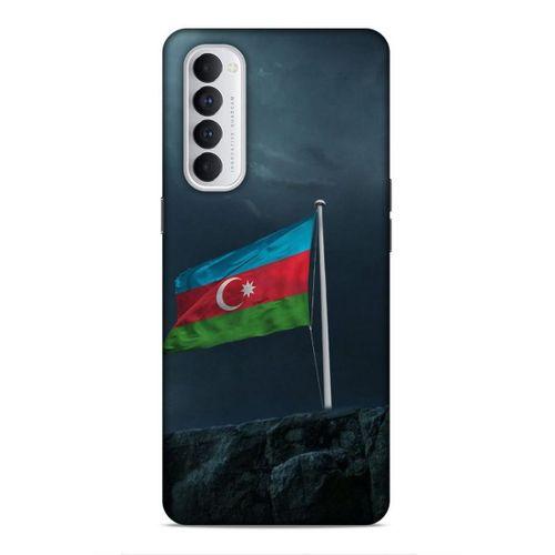 Oppo Reno 4 Pro Uyumlu Kılıf Azarbaijan (27) Tasarımlı Kılıf Mavi Beyaz