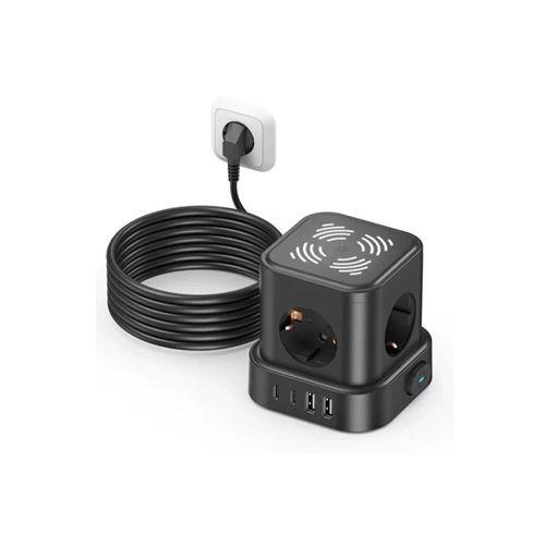 4lü Akım Korumalı Priz Gece Lambalı 2xusb 2xtype-c Çıkış Yüksek Gerilim Koruma Çoklu Priz Çoğaltıcı