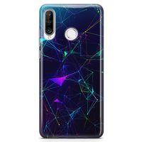 Huawei P30 Lite 2020 Kılıf Rainbow Ağlar Arka Kapak Koruma Desenli Full Koruyucu