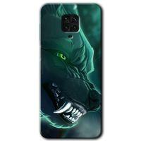 Redmi Note 9s Kılıf HD Desen Baskılı Arka Kapak - Yeşil Kurt