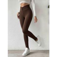 Kadın Yüksek Bel önden Düğmeli Dalgıç Tayt