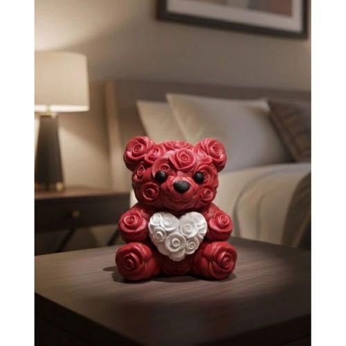 10cm 3d Özel Baskı Kalpli Ayıcık Romantik Hediye Objesi