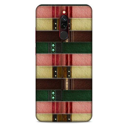 Xiaomi Redmi 8 Kılıf Patchwork (41) Tank Kılıf Koyu Yeşil Pembe