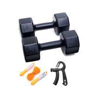 5 Kg Dambıl X 2 Adet 10 Kg + Sayaçlı Ayarlanabilir El Yayı + Sayaçlı Atlama İpi