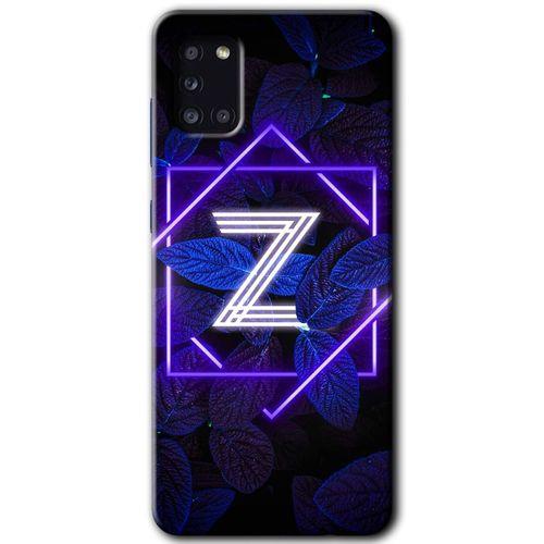 Potkal Hediye Fabrikası Samsung Galaxy A31 Kılıf HD Desen Baskılı Arka Kapak - Dark Neon Yaprak Z Harfi