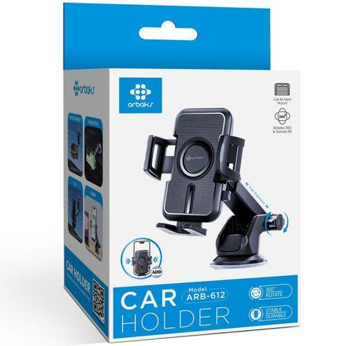 Araç Telefon Tutucu – 360° Döner Başlık, Vakumlu Sabitleme, Ayarlanabilir Kol, Evrensel Uyum Arbaks ARB-612