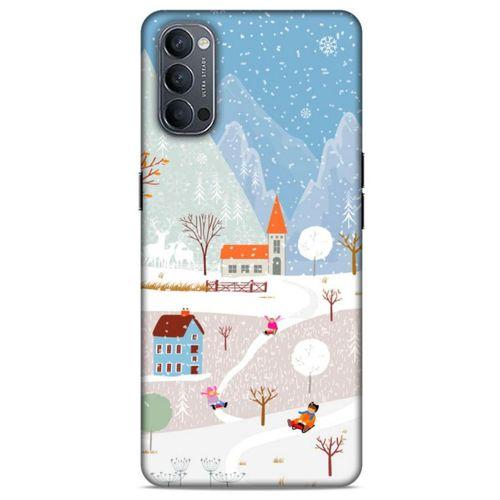 Oppo Reno 4 Kılıf Snowix (40) Fit Silikon Kılıf Beyaz Mavi