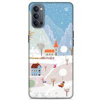 Oppo Reno 4 Kılıf Snowix (40) Fit Silikon Kılıf Beyaz Mavi
