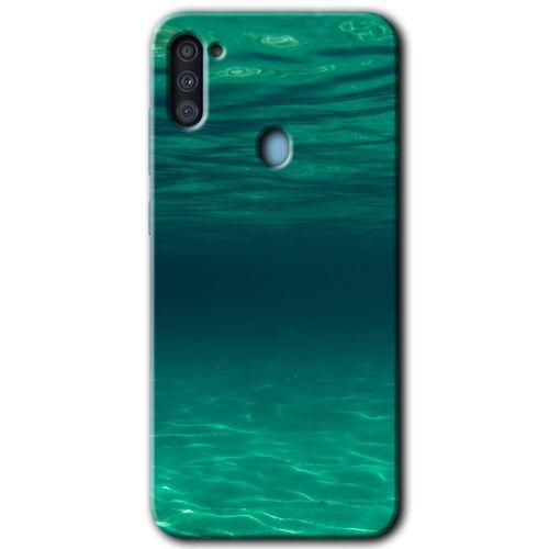 Samsung Galaxy M11 Kılıf Baskılı Kapak - Derin Deniz + 5D Tam Kaplayan Cam