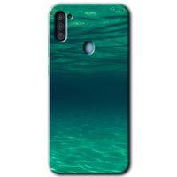 Samsung Galaxy M11 Kılıf Baskılı Kapak - Derin Deniz + 5D Tam Kaplayan Cam