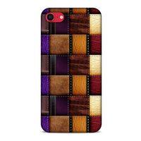 Apple iPhone SE 2020 Kılıf Patchwork (13) Silikon Kap Mor Turuncu