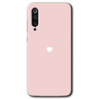 MRCİLETİSİM Xiaomi Mi 9 SE Kılıf Baskılı Kapak - Sade Kalp + 5D Tam Kaplayan Cam