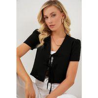 Kısa Kol Crop Bluz 958 - Siyah