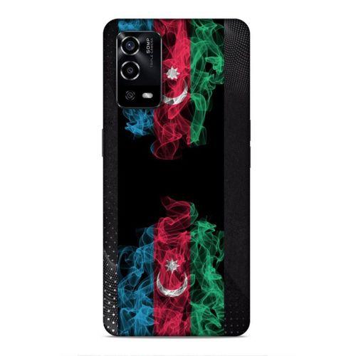 Oppo A55 5G Uyumlu Kılıf Azarbaijan (5) Koruma Kabı Azeri Bayrak İllustre