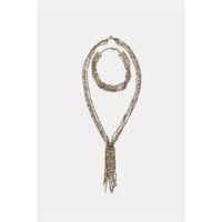 2'li Boncuklu Gerdanlık Kolye - Kahverengi