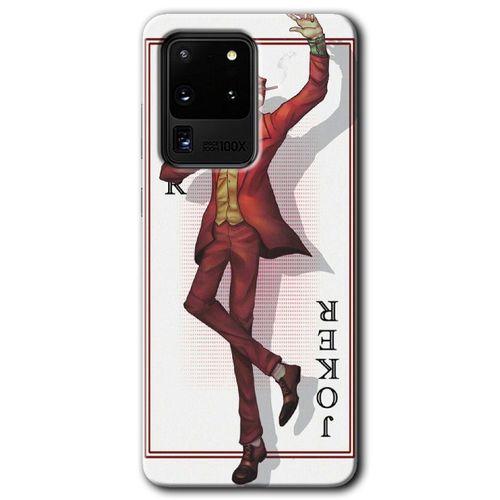 MRCİLETİSİM MRCİLETİSİM Samsung Galaxy S20 Ultra Kılıf HD Desen Baskılı Arka Kapak + Temperli Cam - Joker İskambil
