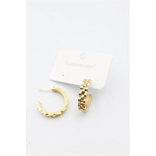 Tırtıklı Halka Küpe - Altın