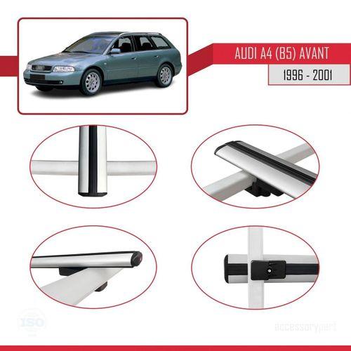 Audi A4 (B5) Avant 1996-2001 Arası ile uyumlu Basic Model Ara Atkı Tavan Barı GRİ 3 ADET
